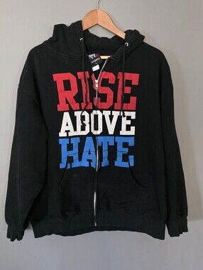 WWE John Cena Rise Above Hate Anthem Hoodie Full Zip Mens L